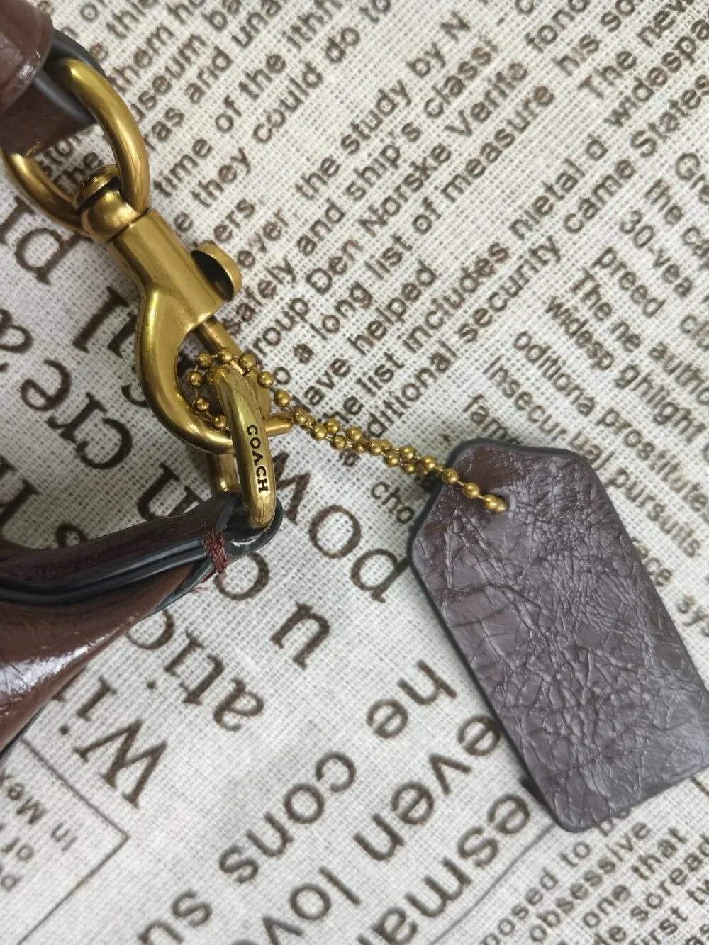Coach chocolate brown wax leather hobo armpit bag